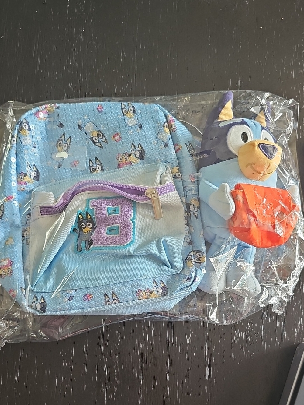 Blue Kids Backpack with Plush Dog Toy - Brand: Unbranded